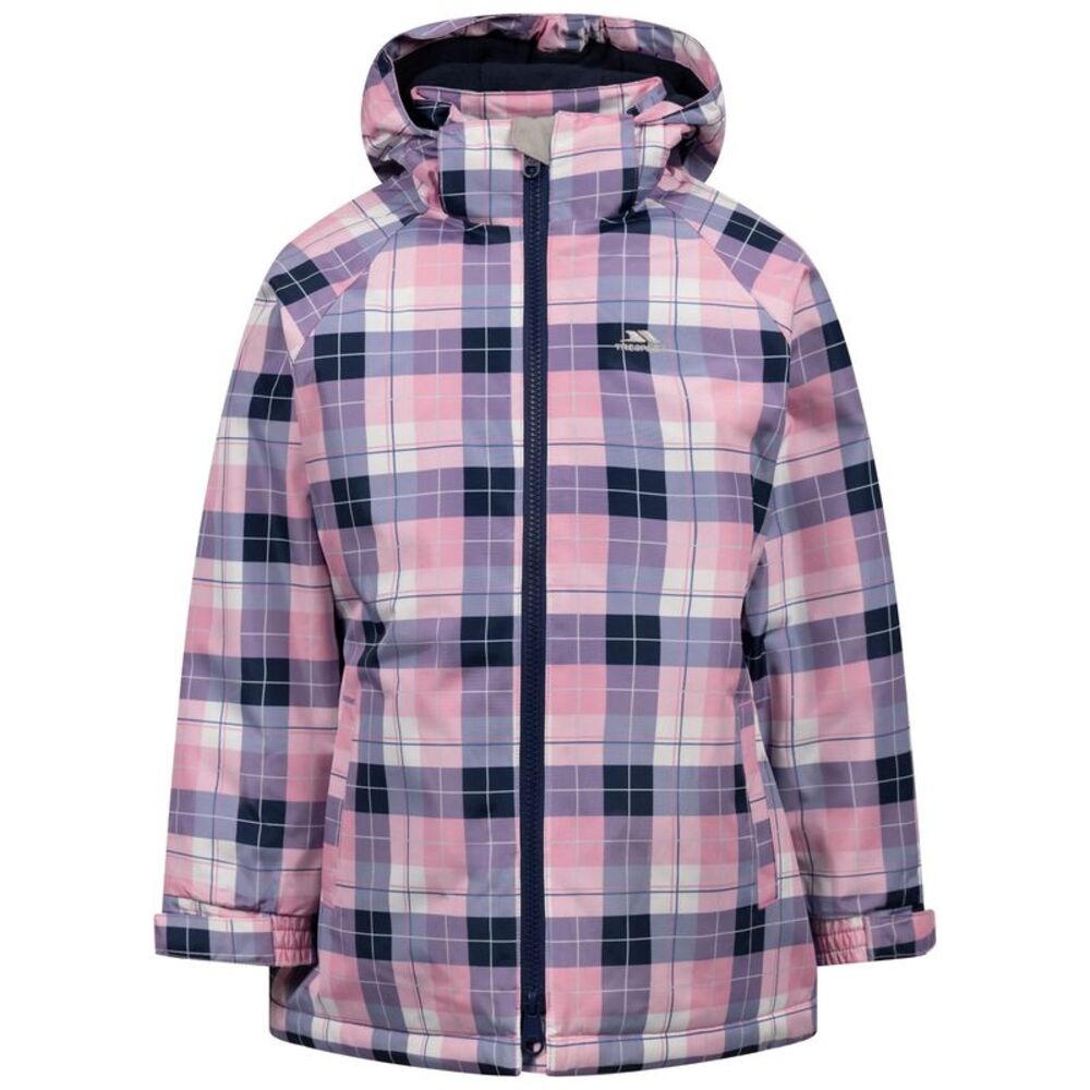 Trespass Girls Orland Checked Waterproof Jacket / Pink